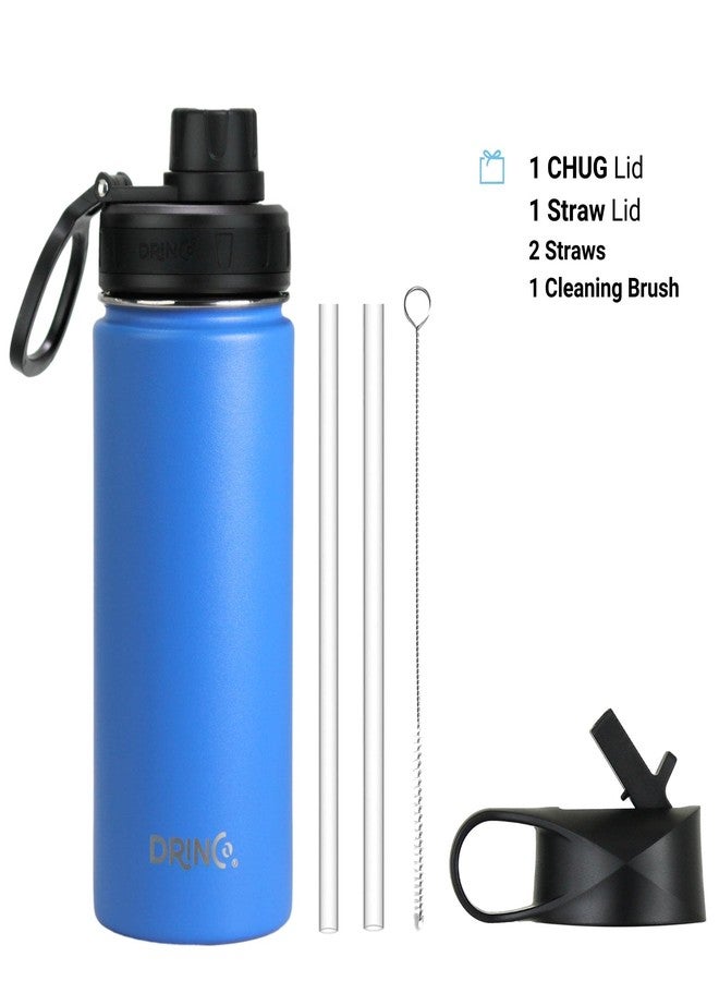 DRINCO Stainless Steel Water Bottle Spout Lid Vacuum Insulated Double Wall Water Bottle Wide Mouth (40oz 32oz 22oz 18oz 14oz) Leak Proof Keeps Cold or Hot (18 oz, 18oz Royal Blue) - Image 2